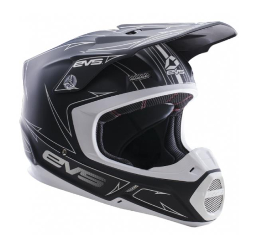 EVS - EVS Vortek T5 Pinner Helmet - H16T5P-MBKW-M - Matte Black/White - Medium