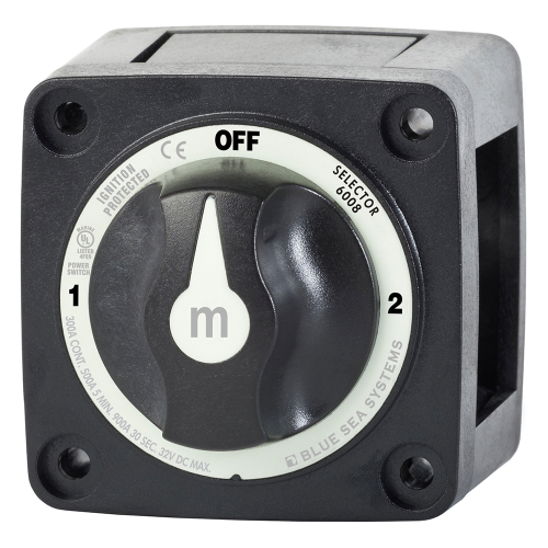 Blue Sea Systems - Blue Sea 6008200 m-Series Selector 3 Position Battery Switch - Black