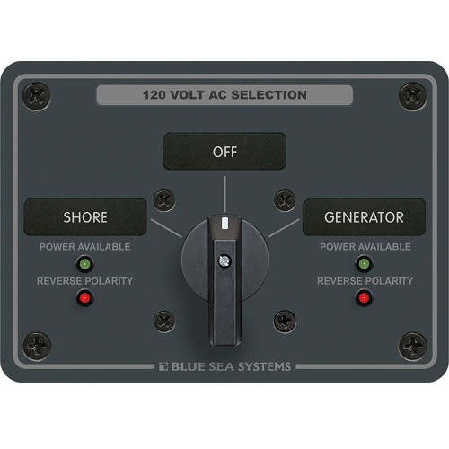 Blue Sea Systems - Blue Sea 8367 AC Rotary Switch Panel 30 Ampere 2 Positions + OFF, 2 Pole
