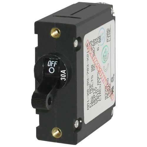 Blue Sea Systems - Blue Sea 7220 AC / DC Single Pole Magnetic World Circuit Breaker  -  30 Amp