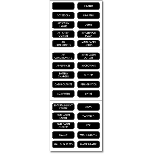 Blue Sea Systems - Blue Sea 8031 AC Panel Basic 30 Label Set
