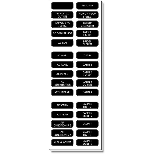 Blue Sea Systems - Blue Sea 8067 AC Panel Extended 120 Label Set
