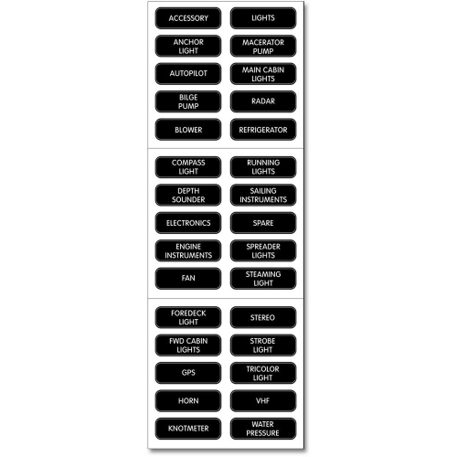 Blue Sea Systems - Blue Sea 8030 DC Panel Basic 30 Label Set