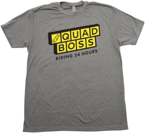 QuadBoss - QuadBoss Waffle T-Shirt - 155379 - Gray/Yellow - Medium