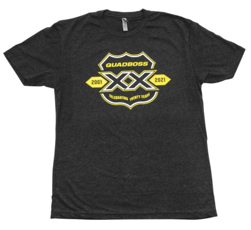 QuadBoss - QuadBoss 20 Year T-Shirt - 155386 - Black/Yellow - Large