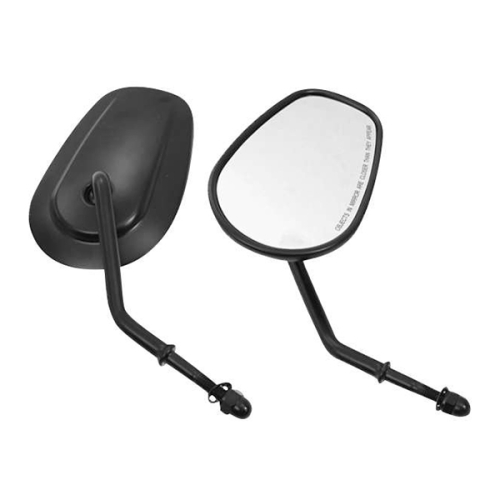 Bikers Choice - Bikers Choice Tapered Short Stem Mirror - Black - 482009