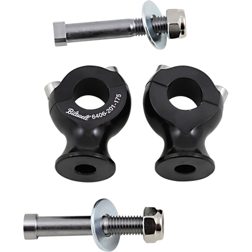 Biltwell Inc. - Biltwell Inc. 7/8in. Slimline Risers -Black Electroplated - 6406-201-175