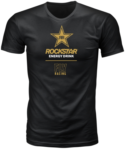 Fly Racing - Fly Racing Fly Rockstar Logo T-shirt - 352-0120S - Black/Gold - Small