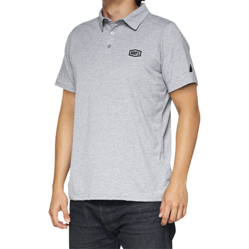 100% - 100% Corpo Polo - 35019-439-10 - Heather Gray/Black - Small
