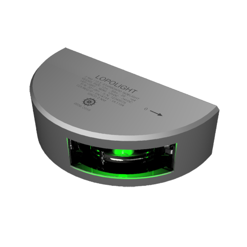 Lopolight - Lopolight Starboard SideLight - Vertical Mount - Silver Housing - 2nm - Green