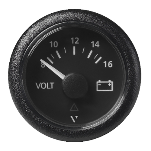 Veratron - Veratron 52 MM (2-1/16") ViewLine Voltmeter - 8 to16V - Black Dial &amp; Bezel