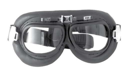 Emgo - Emgo Roadhawk Leather Cushion Goggles - 76-50140 - Black/Clear Lens - OSFM