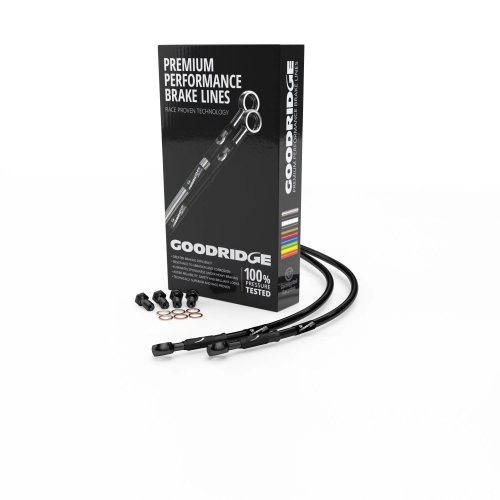 Goodridge - Goodridge GR Powersports SS Front Brake Line Kit - Stainless Steel - Black - HN1000-3FC-BK