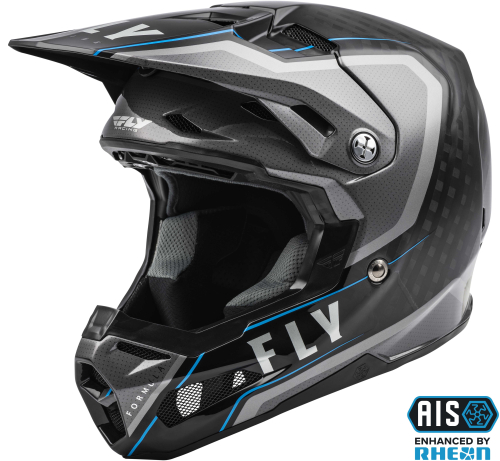 Fly Racing - Fly Racing Formula Carbon Axon Youth Helmets - 73-4423YL - Black/Gray/Blue - Large