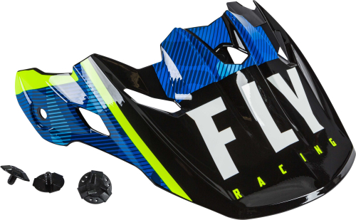 Fly Racing - Fly Racing Visor for Toxin Transfer Helmets - Blue/Hi-Vis/White - 73-88080