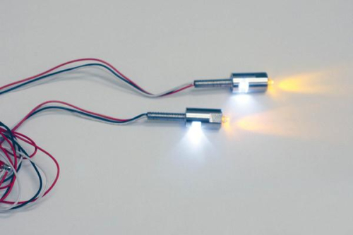Custom Dynamics - Custom Dynamics LED License Plate Tag Bolts with White LEDs and Amber Turn Signal LEDs - White - TB04C