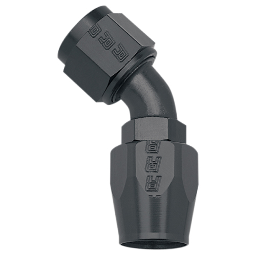 Russell - Russell -6 AN 45 Degree Full Flow Non-Swivel Hose End - Black Anodized - R13093B