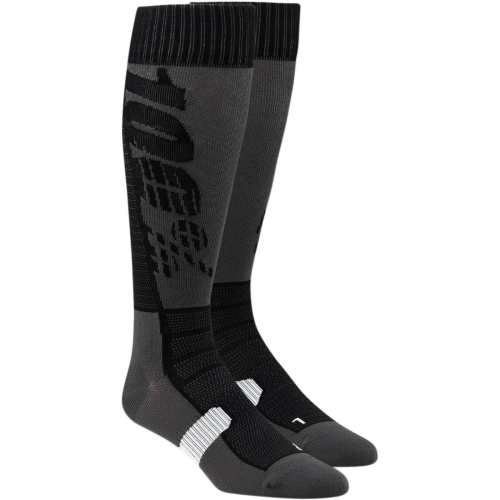 100% - 100% Hi Side Performance Moto Socks - 24008-057-17 - Black/Gray - Sm-Md