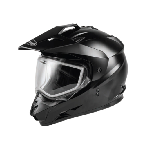 G-Max - G-Max GM-11S Solid Snow Helmet with Dual Lens Shield - A21100024 - Black - Small