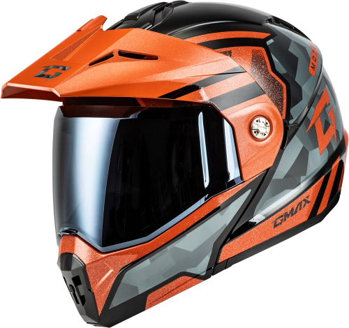 G-Max - G-Max MD-74 Striker Helmet - M17411257 - Black/Gray/Orange Metallic - X-Large