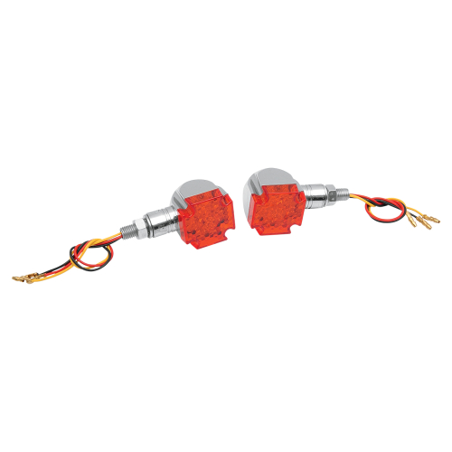 Emgo - Emgo Maltese LED Marker Lights - Chrome/Red - 61-99155