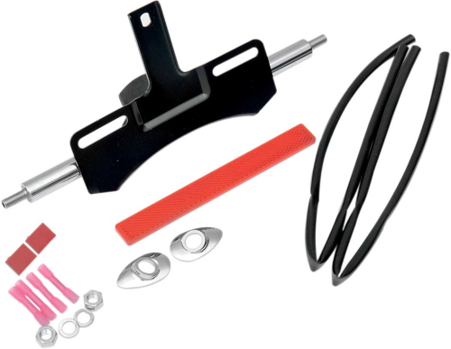 Drag Specialties - Drag Specialties Chrome Rear Turn Signal License Plate Relocation Kit - 2020-0414