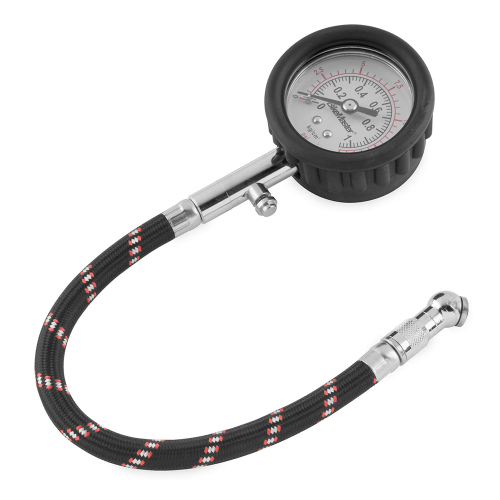 BikeMaster - BikeMaster Dial Gauge with Hose - 0-15 psi in 1/4 lb. Increments - 151503