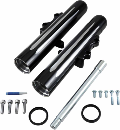 Arlen Ness - Arlen Ness Hot Legs Dual Disc Fork Leg Set - Deep Cut - Black - 40-512