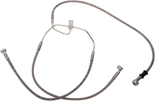 Drag Specialties - Drag Specialties Extended Stainless Steel Front Brake Line Kit - Clear Coated - 18 1/4in. / 24 5/8in. - 660325-6