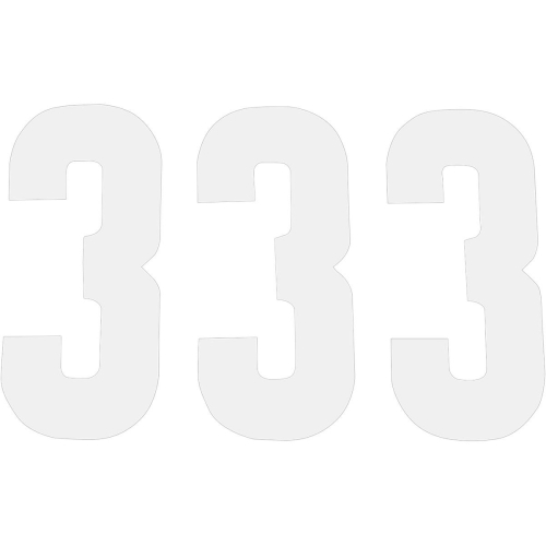 N-Style - N-Style Pros 3 Stick-On Number - 6in. - No.3 - White - NIII-3W