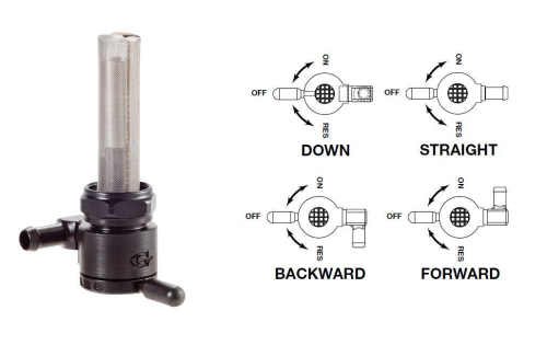 Golan Inc - Golan Inc Click-Slick Petcock - 3/8in. NPT - Forward Facing - Black - 75-516F-BLK