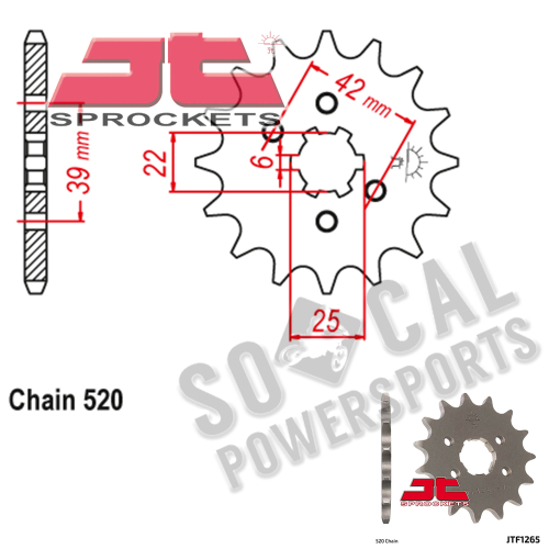 JT Sprockets - JT Sprockets Steel Front Sprocket - 15T - JTF1265.15
