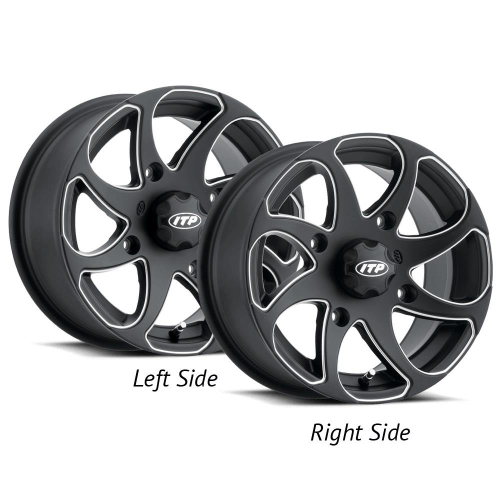 ITP - ITP Twister Wheel - 14x7mm - 5+2 Offset - 4/110 - Matte Black with Milled - 1422326727BR