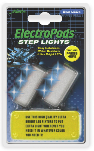 Street FX - Street FX Electropods Step Lights - Blue/Chrome - 1043045