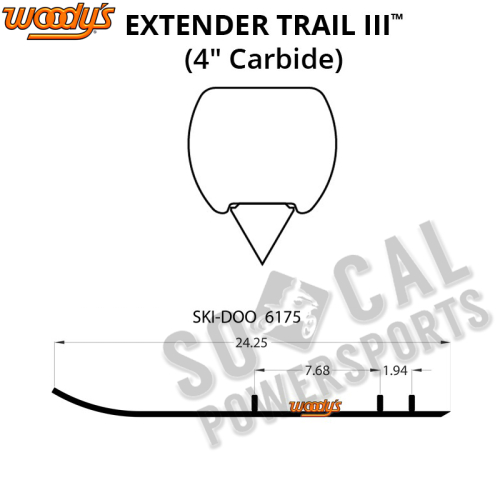 Woodys - Woodys Extender Trail III Flat-Top Carbide Runners - ESD3-6175