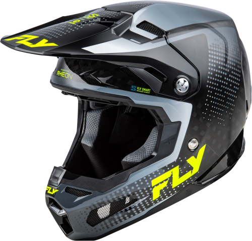 Fly Racing - Fly Racing Formula S Carbon Protocol Helmet - 73-4464S - Black Carbon/Gray/Hi-Vis - Small