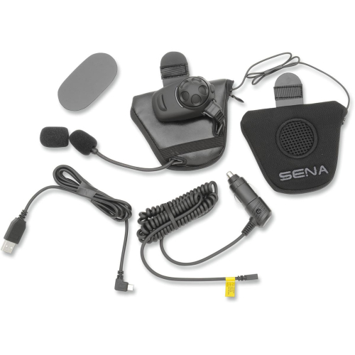 SENA - SENA SPH10H-FM Bluetooth Communication System with Built-in FM Tuner for Half Helmets - Single Unit - SPH10H-FM-01