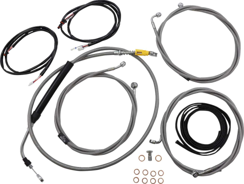 LA Choppers - LA Choppers Complete Plug and Play Cable Kit - Stainless Braided - LA-8056KT3-19