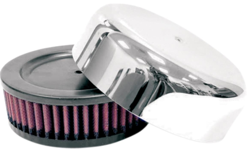 K&N Engineering - K&N Engineering Custom Air Cleaner Assembly for 36-38mm Mikuni Air Filter - 6in Dia. Chrome Bonnet Style - ML-085B