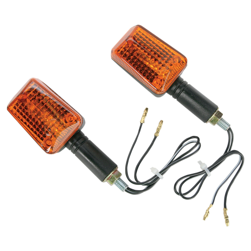 K&S Technologies - K&S Technologies Long-Stem Mini-Stalk Marker Lights - Black with Amber Lens - 25-8128