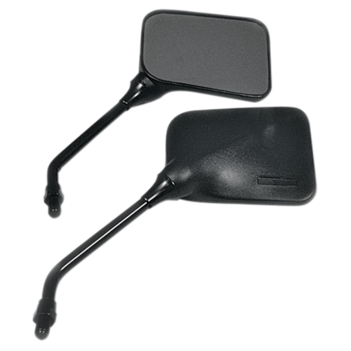 Emgo - Emgo Universal Rectangular Mirror - Matte Black - 118mm x 85mm - 10mm Thread - Both - 20-46210