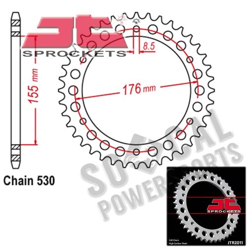 JT Sprockets - JT Sprockets Steel Rear Sprocket - 43T - JTR2011.43