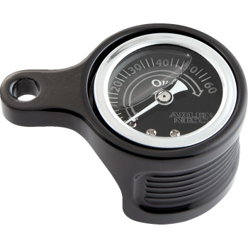 Arlen Ness - Arlen Ness Oil Pressure Gauge Kit For M8 Engines - Black - 610-101