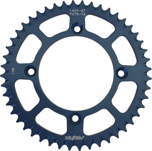 Sunstar - Sunstar Works Triplestar Aluminum Rear Sprocket - 47T - Blue - 5-142947BL