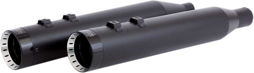 Khrome Werks - Khrome Werks 4.50in. HP-Plus Slip-On - Black with Black Turbine Tip Billet End Caps - 202870
