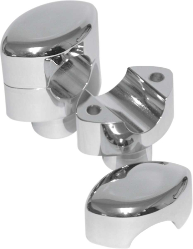 LA Choppers - LA Choppers Hefty Smooth Riser for 1-1/4in. Handlebar - 1 1/2in. Tall - Chrome - LA-7406-01
