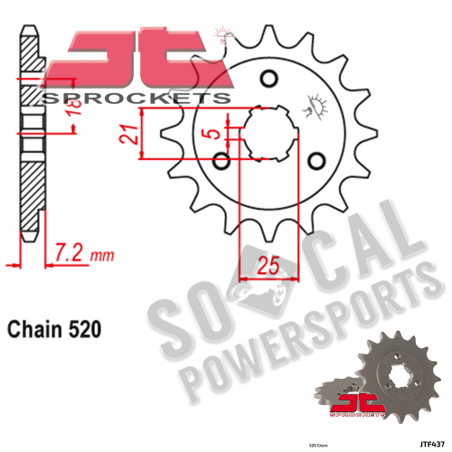JT Sprockets - JT Sprockets Steel Front Sprocket - 14T - JTF437.14