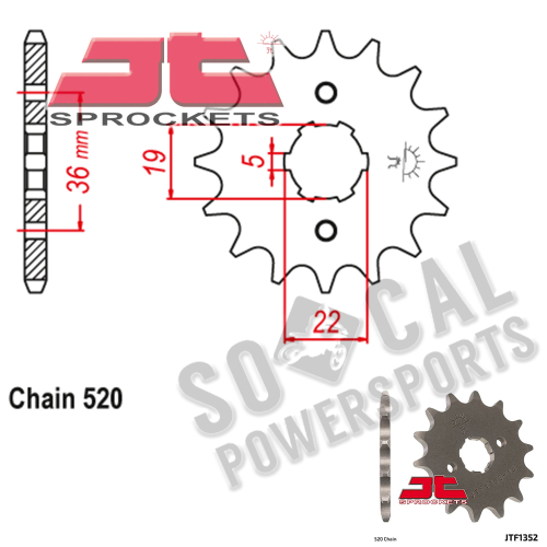 JT Sprockets - JT Sprockets Steel Front Sprocket - 12T - JTF1352.12