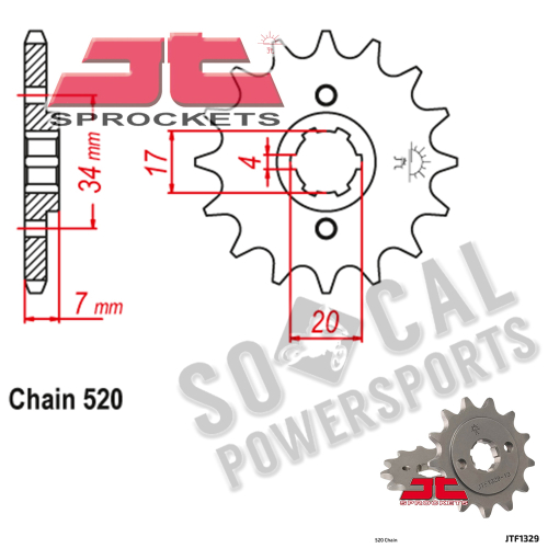 JT Sprockets - JT Sprockets Steel Front Sprocket - 12T - JTF1329.12