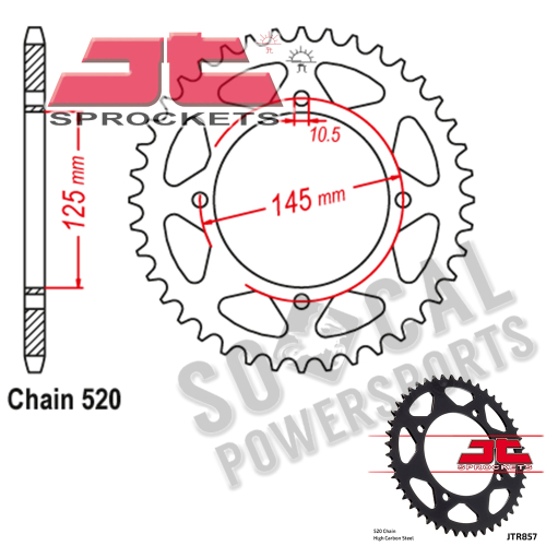 JT Sprockets - JT Sprockets Steel Rear Sprocket - 40T - JTR857.40